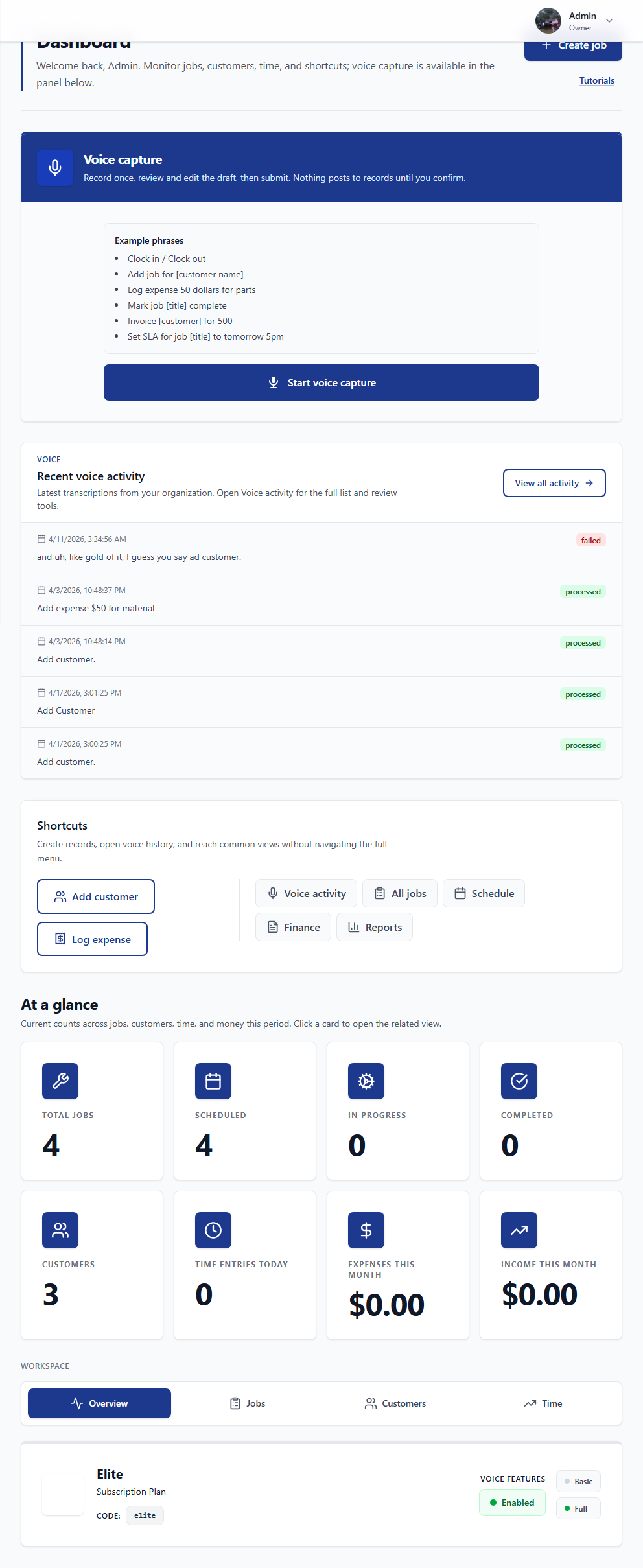 Dashboard: Pipeline, KPIs, and daily priorities in one view.